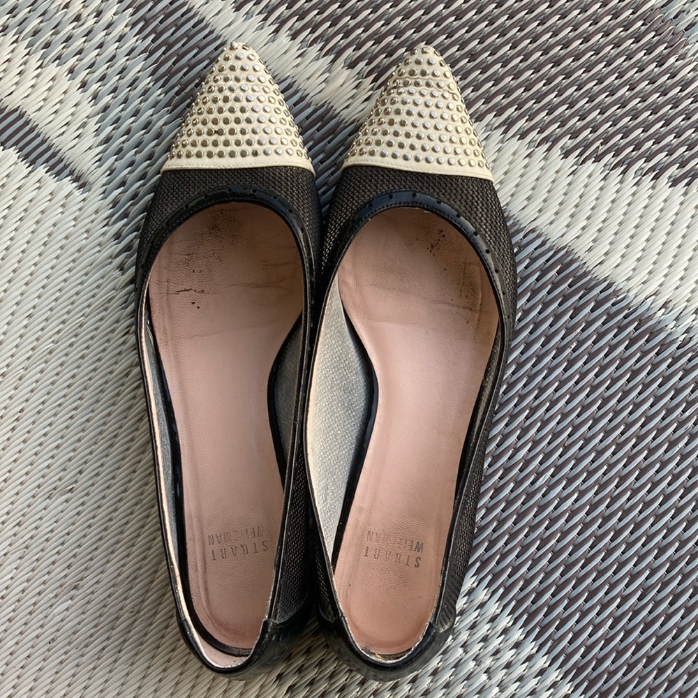 Stuart Weitzman studded mesh flats, size 9